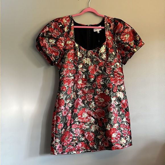 ADELYN RAE CLARIS PUFF SLEEVE JACQUARD MINI DRESS - Picture 6 of 12